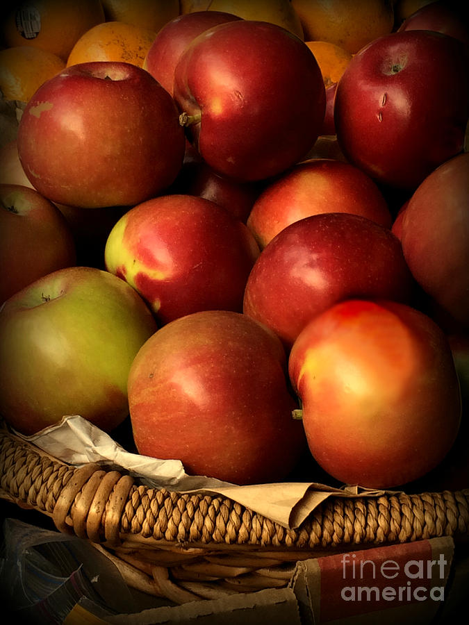 Fall Harvest - Apples in Basket Photograph by Miriam Danar