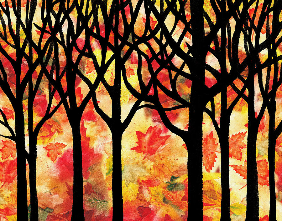 Into The Woods Painting - Fall In The Forest by Irina Sztukowski