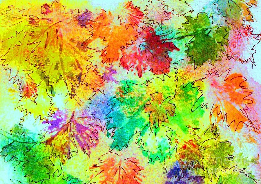 Fall Leaves 7 Painting by Hazel Holland
