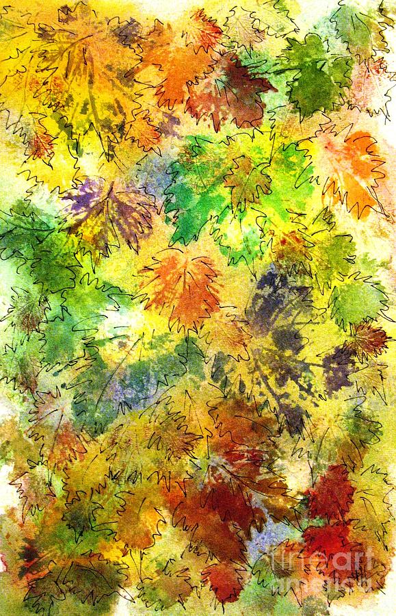 Fall Leaves 8 Painting by Hazel Holland