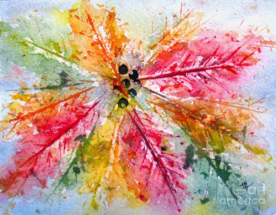 Fall Leaves and Berries Painting by Hazel Holland