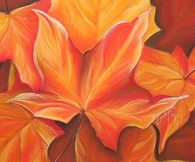 Fall Leaves Painting by Carolyn Chalk Dust Studio - Fine Art America