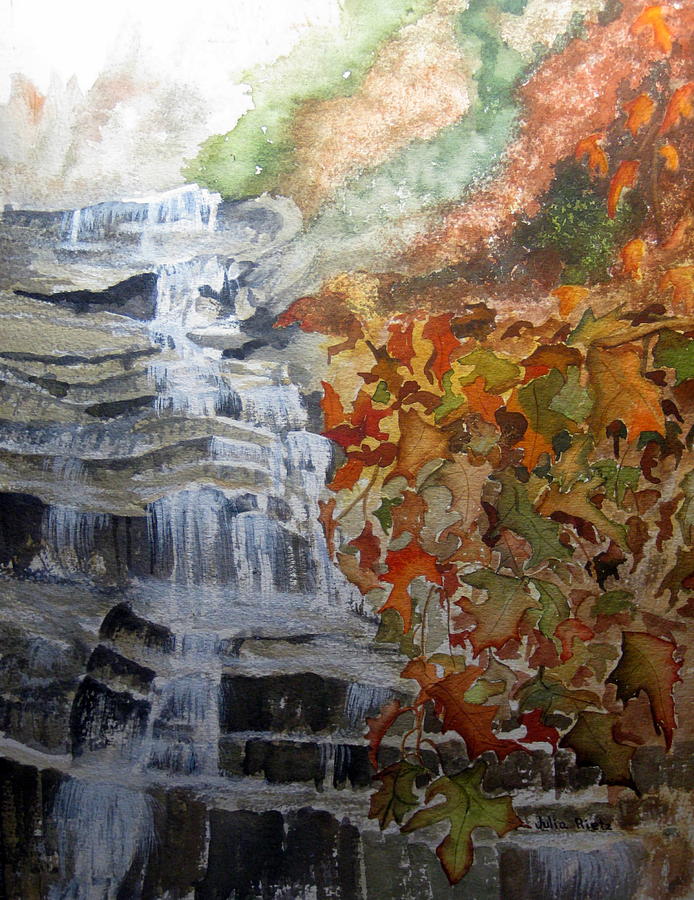 Mountain Painting - Fall Leaves by Julia RIETZ