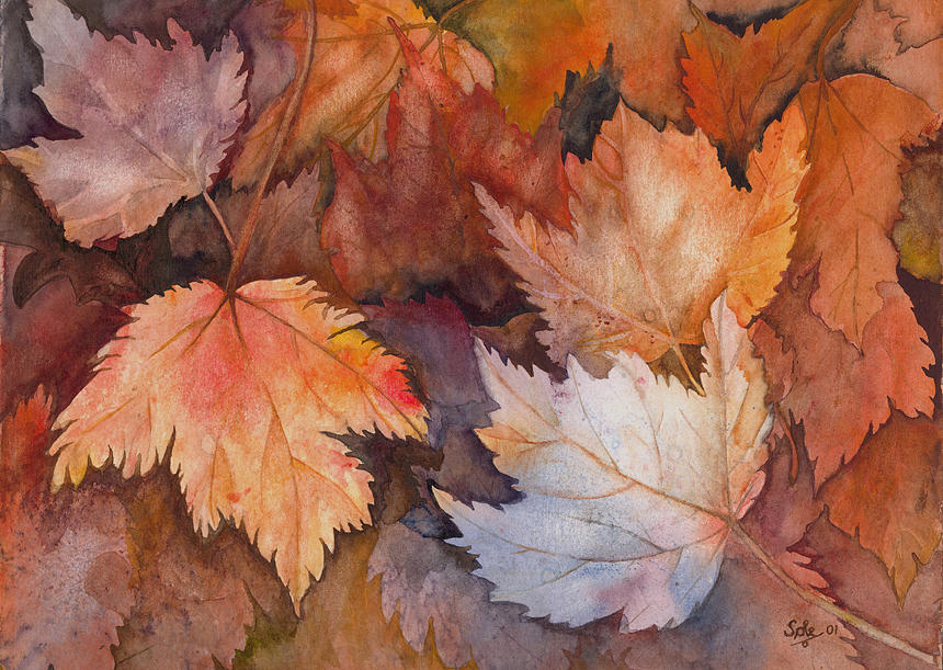 Fall Leaves Painting by Sole Avaria