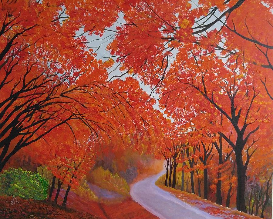 Fall Maple Daejeon Korea Painting by Reggie Hart - Fine Art America