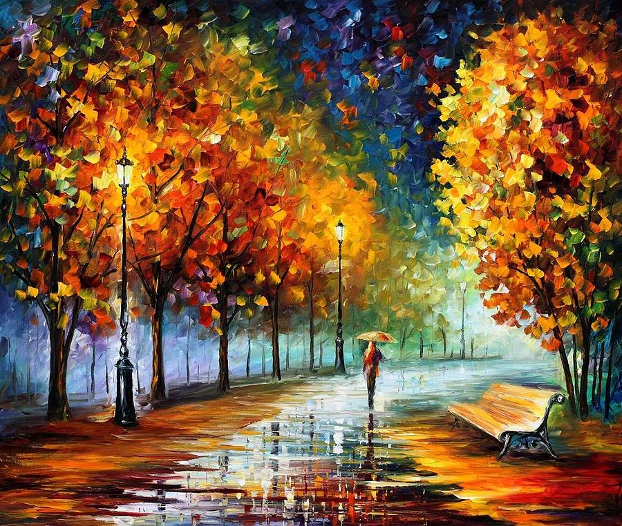 Fall Marathon Painting by Leonid Afremov | Fine Art America