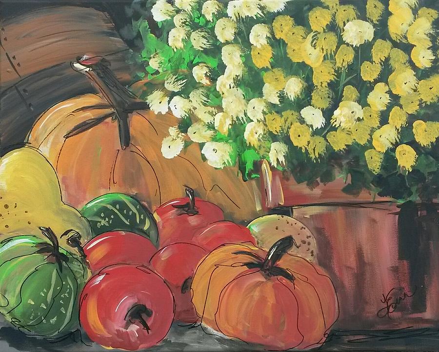 Fall Market Painting by Terri Einer
