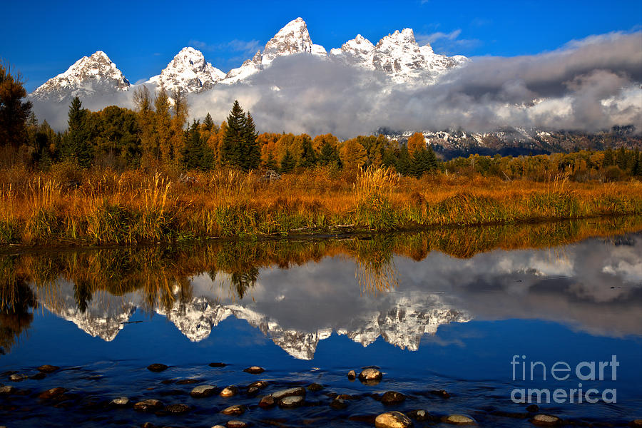 Fall Morning Reflections At Schwabacher Landing Photograph by Adam Jewell