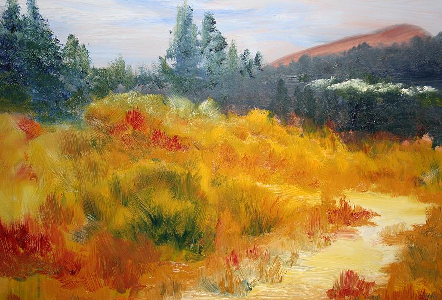 Fall Mountain Meadow Painting by Julie Lueders 