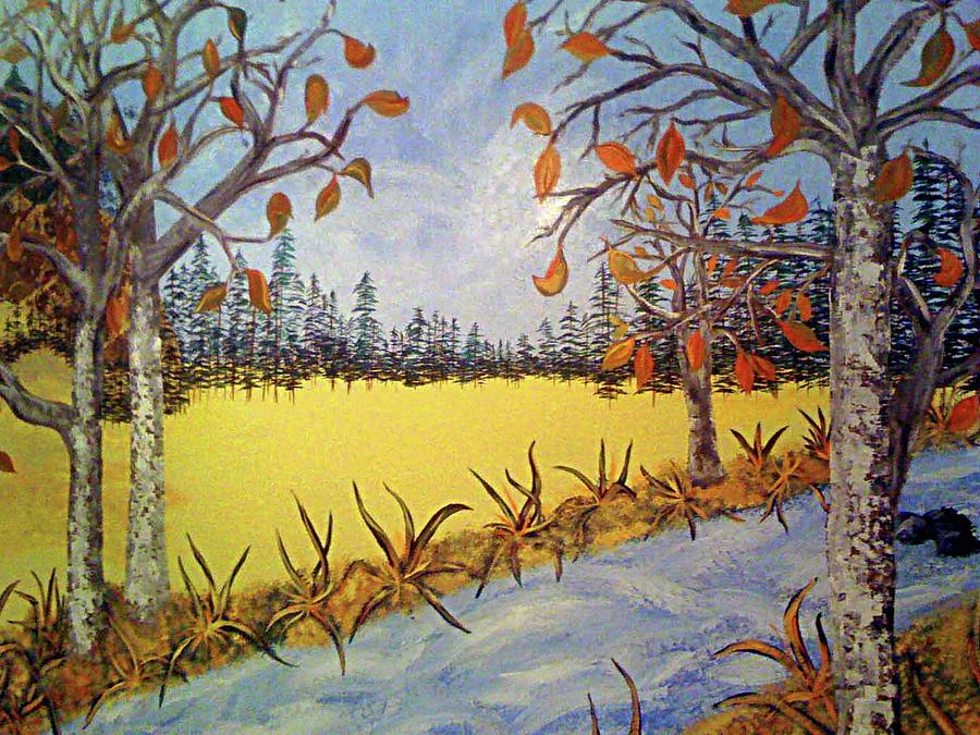 Fall-mural Painting by Afrodita Ellerman