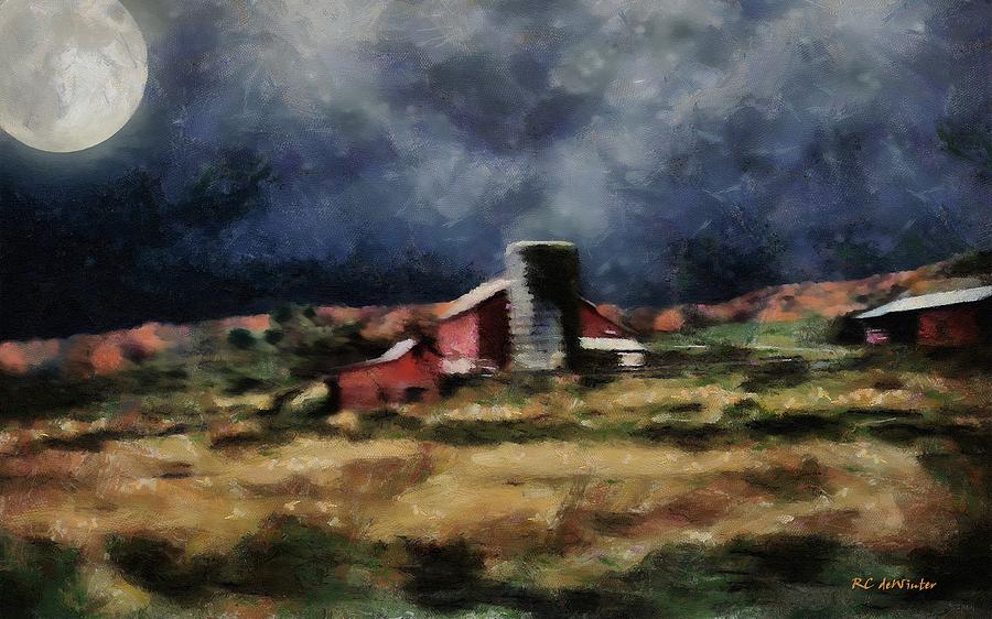 Fall Night at the Farm Painting by RC DeWinter
