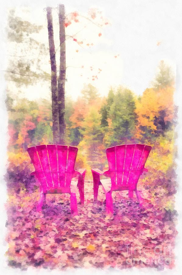 Fall on Anderson Pond Eastman Grantham New Hampshire Digital Art by Edward Fielding
