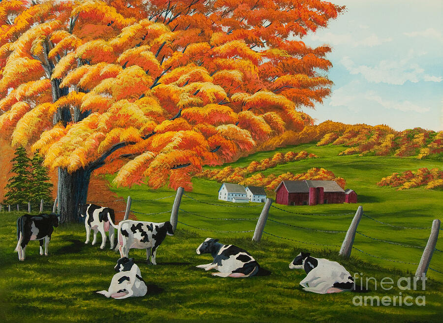 Fall on the Farm Painting by Charlotte Blanchard