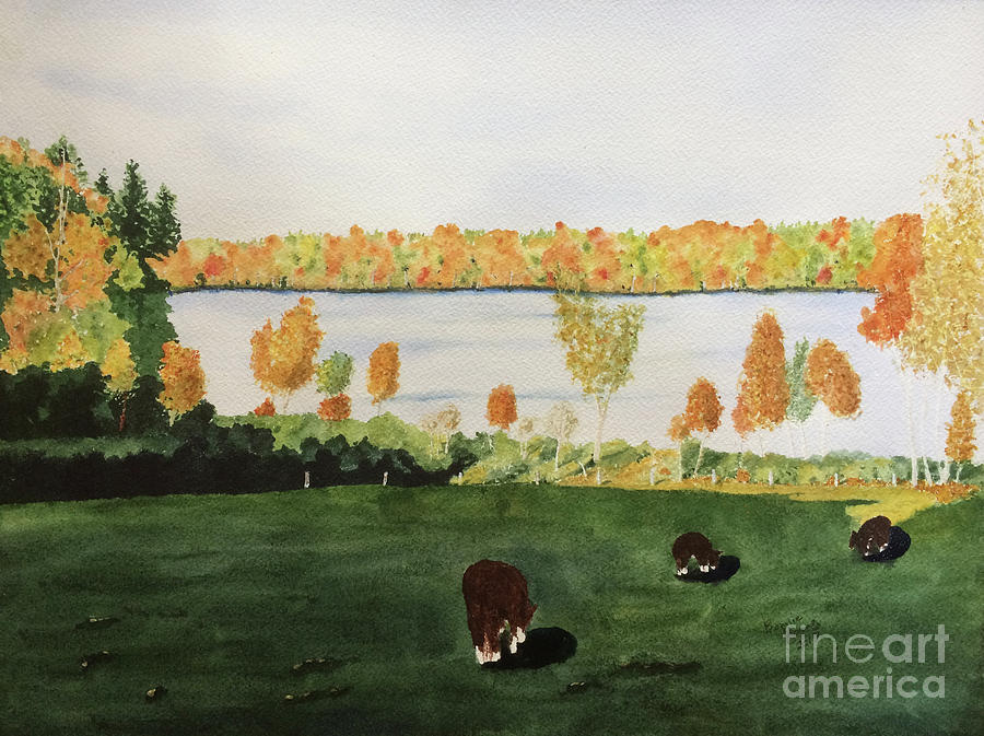 Fall Pasture Painting by Bonnie Young
