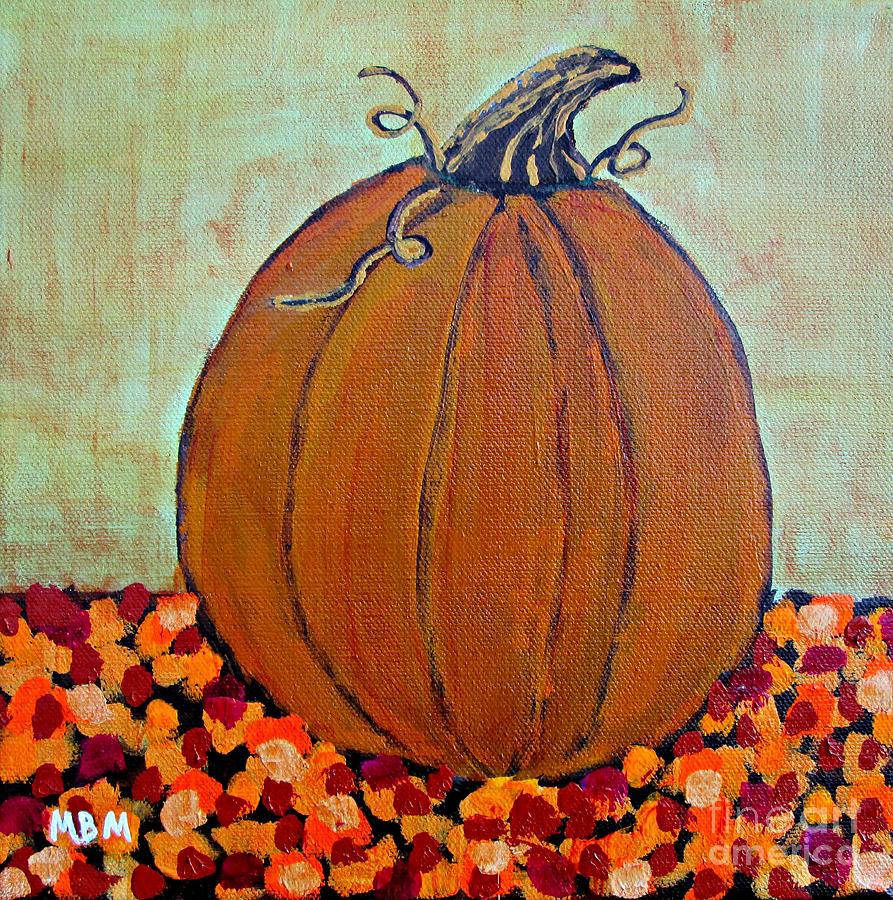 Fall Pumpkin Painting by Mary Mirabal