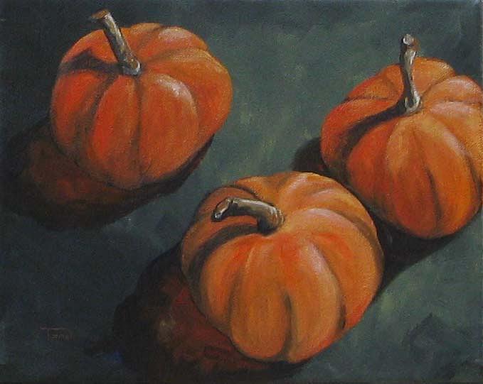 Fall Pumpkins  Painting by Torrie Smiley