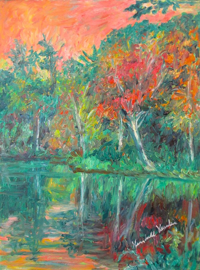 Fall Reflections at Peaks of Otter Stage Two Painting by Kendall Kessler