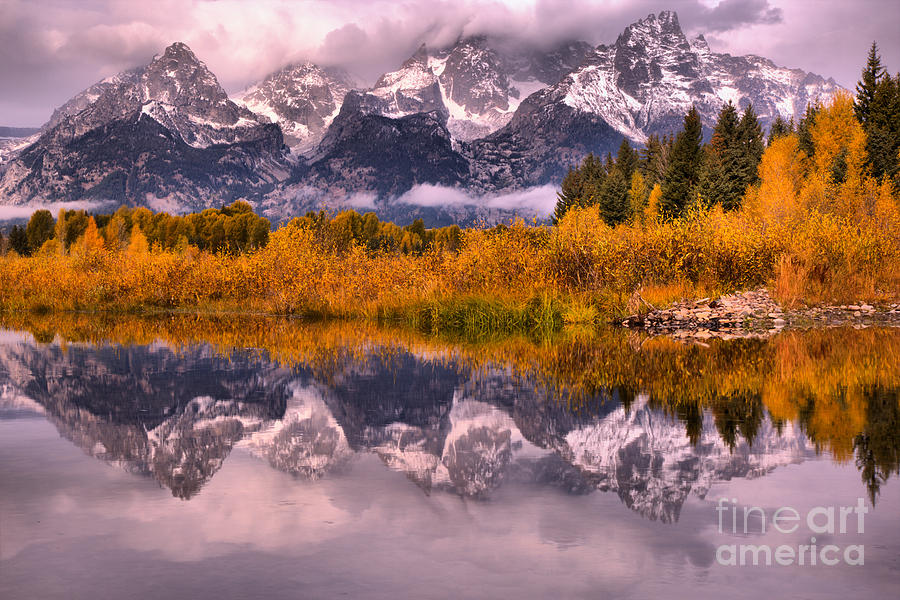 Fall Reflections At Schwabacher Landing Photograph by Adam Jewell
