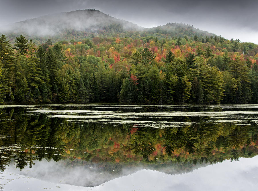 Fall Reflections in the Adirondack Mountains Photograph by Brendan Reals