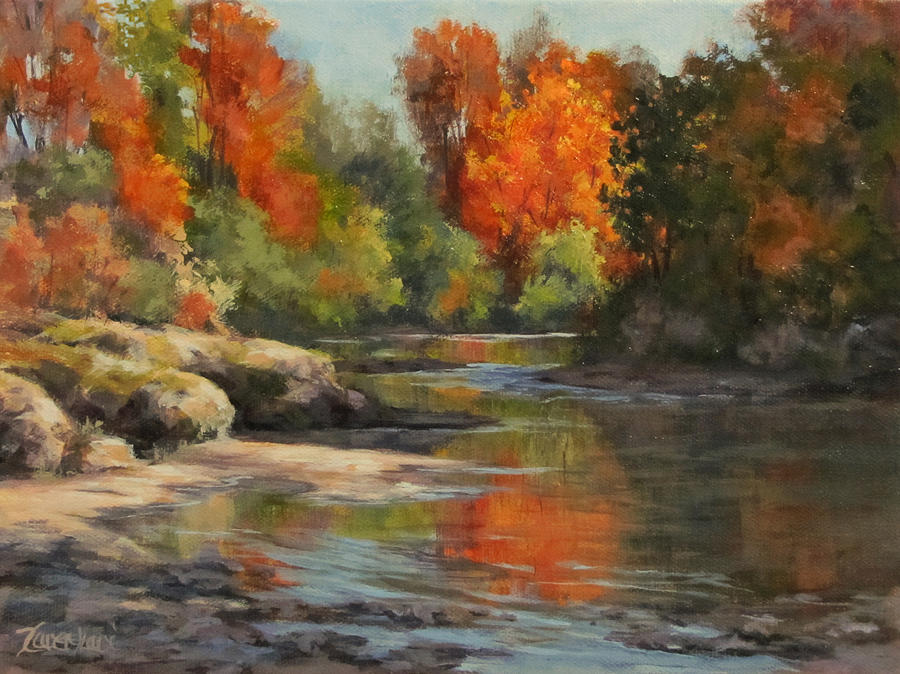 Fall Painting - Fall Reflections by Karen Ilari