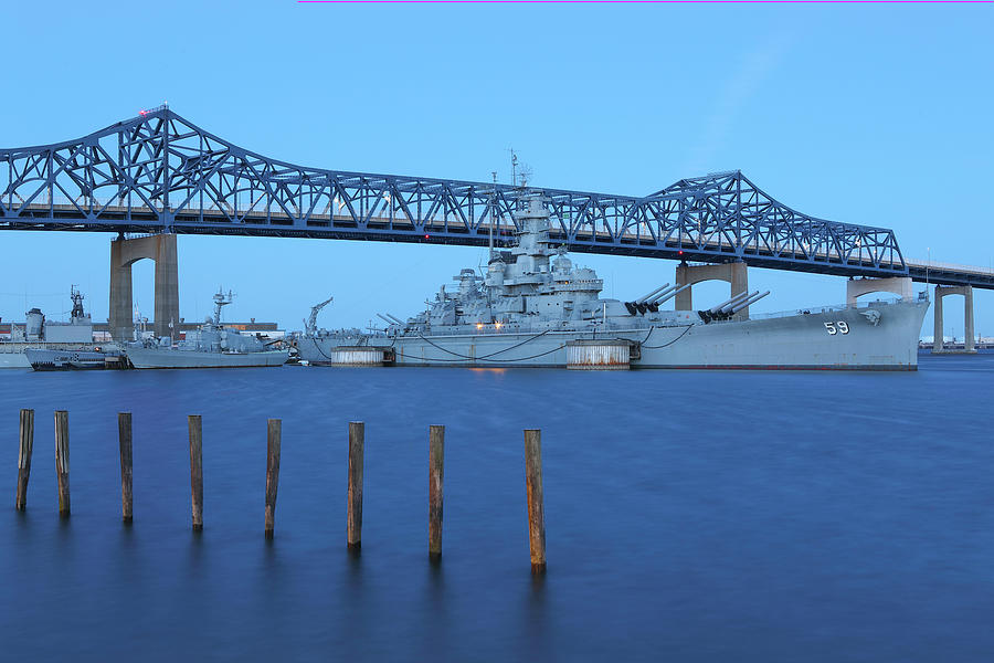 Boat Photograph - Fall River Battleship Cove by Juergen Roth