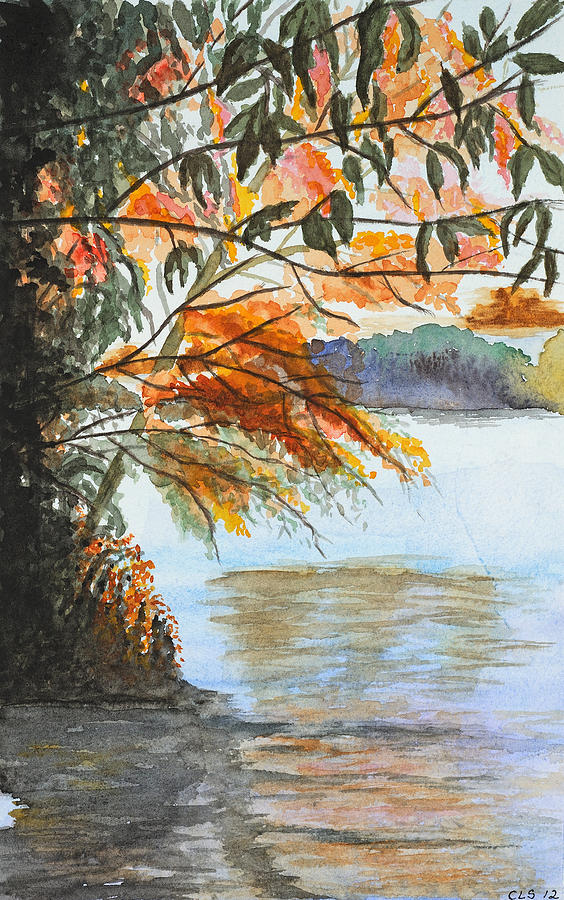 Fall River Painting by Cynthia Schoeppel