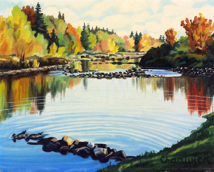 Fall River Painting by Phil Chadwick