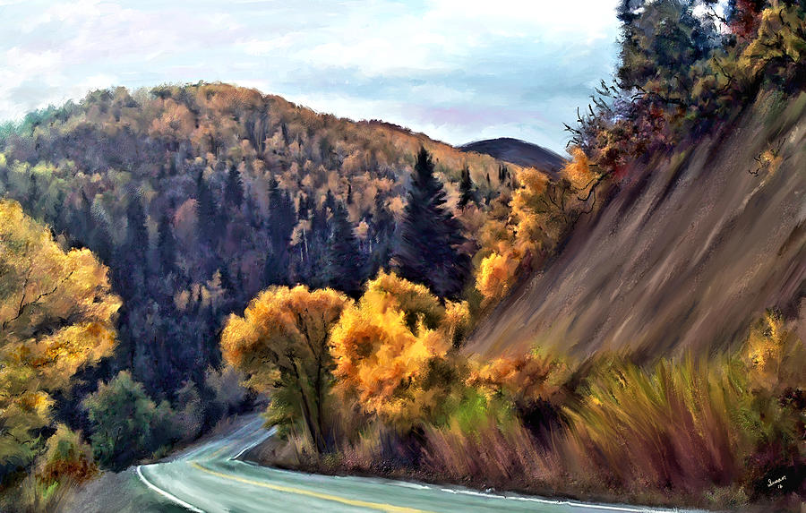 Fall Road Painting by Susan Kinney