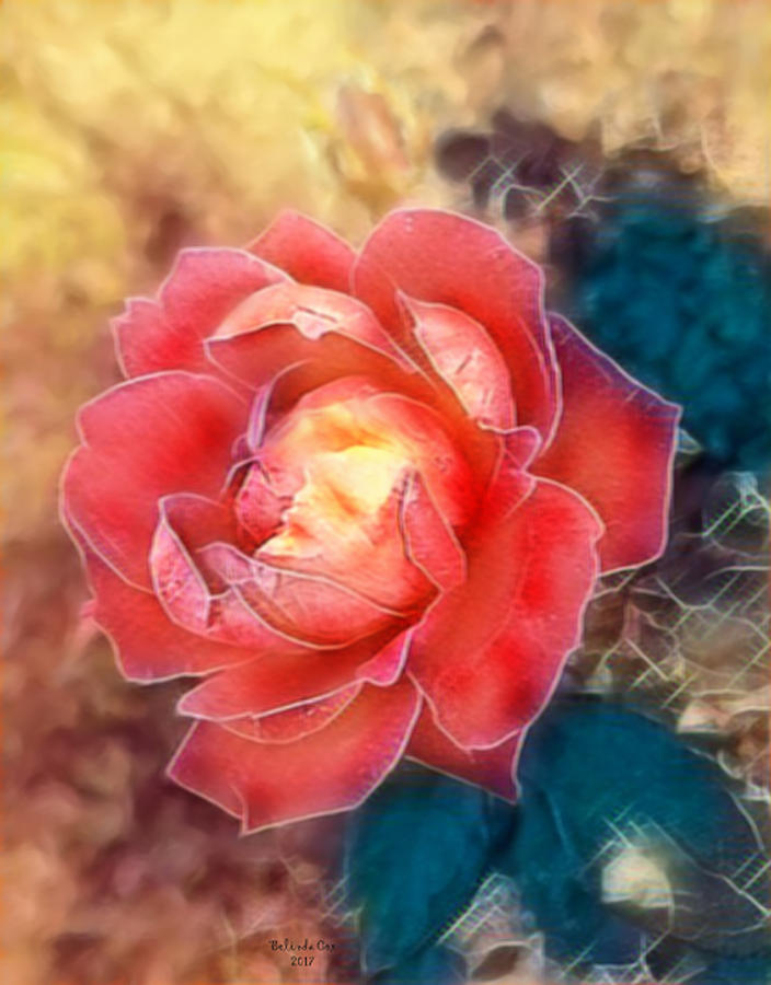 Fall Rose Digital Art by Artful Oasis
