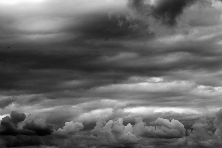 Fall Sky 6 BW Photograph by Mary Bedy