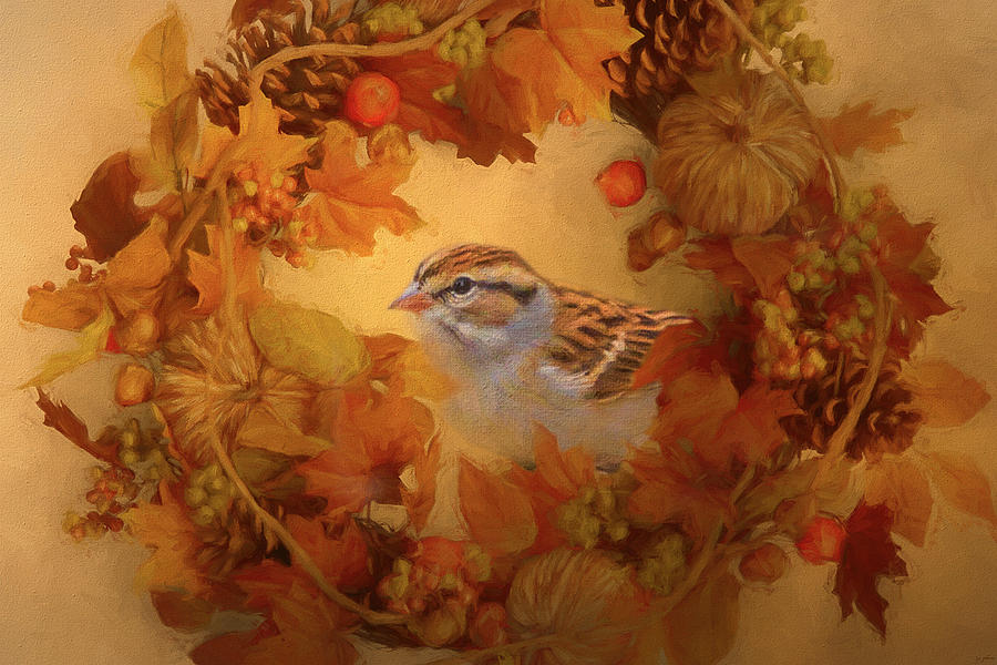 Fall Sparrow Painting by Jai Johnson