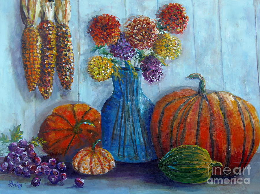 Autumn Still Life Painting by Lou Ann Bagnall