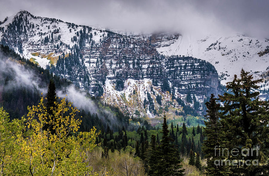 Fall Storm in Wasatch Mountains - Utah Photograph by Gary Whitton