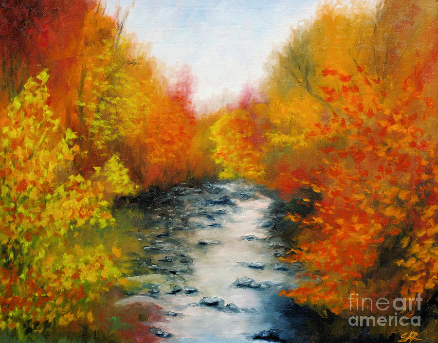 Fall Stream Painting by Stephen Roberson - Pixels