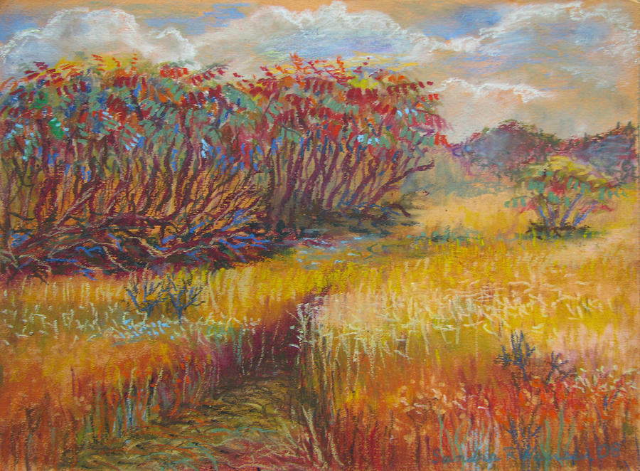 Fall Sumac Fields Painting by Art Nomad Sandra  Hansen