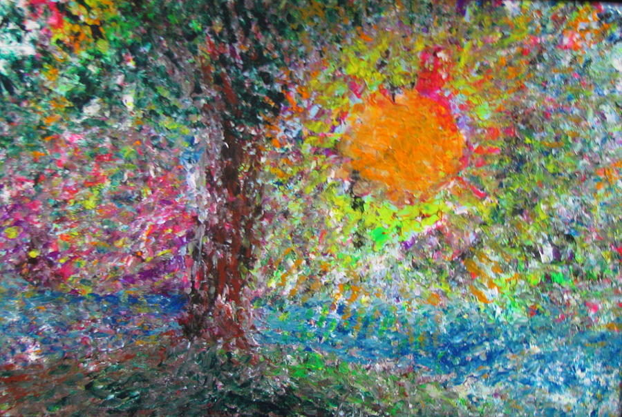 Sunset Painting - Fall Sun by Jacqueline Athmann