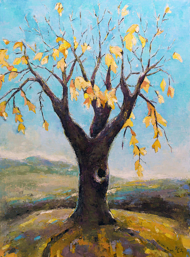 Fall Tree in Virginia Painting by Becky Kim