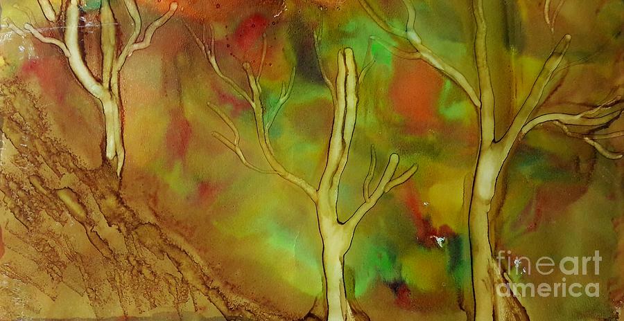 Fall Trees Painting by Terri Mills