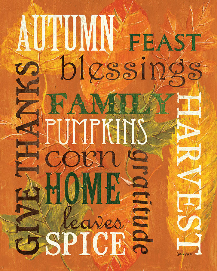 Fall Painting - Fall Typography 1 by Debbie DeWitt