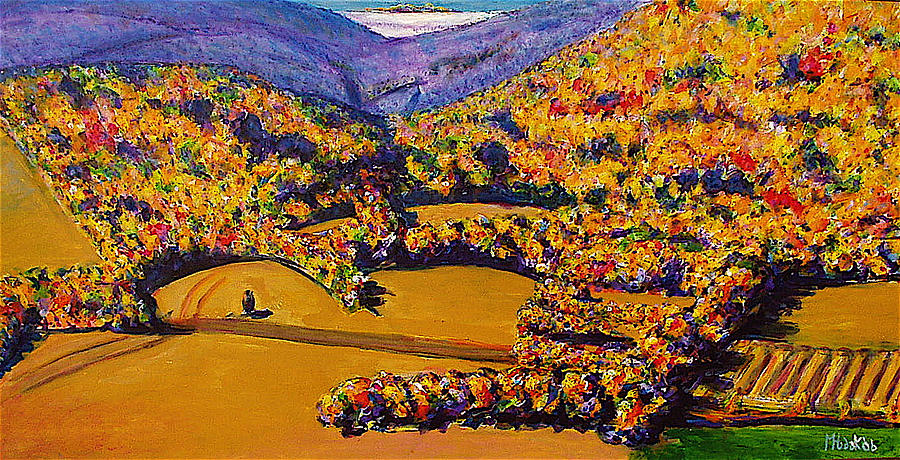Landscape Painting - Fall View Merrel Creek by Michael Hudak Landscape Painting - Fall View Merrel Creek by Michael Hudak