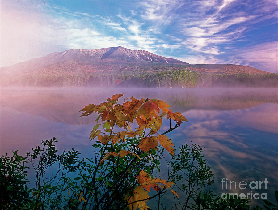Fall view of Mt Katahdin, Baxter State Park, Maine Photograph by Kevin Shields