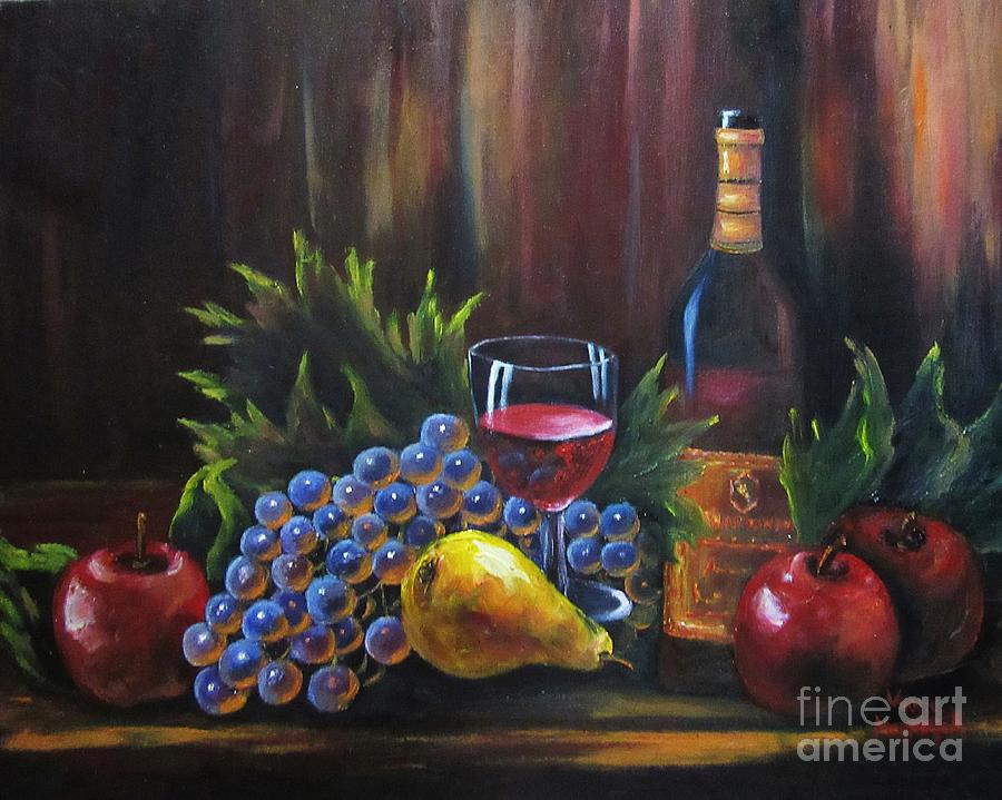 Wine Painting - Fall Welcome  by Vesna Martinjak