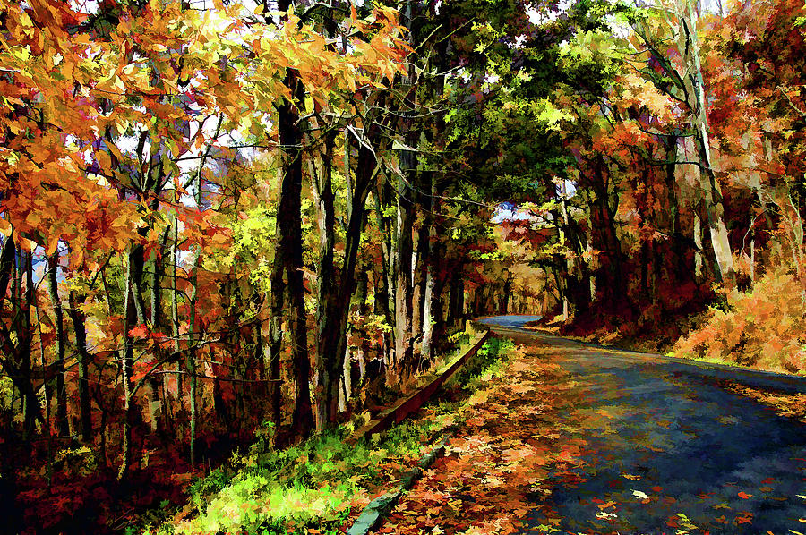 Fall winding road  Digital Art by Kevin Cable