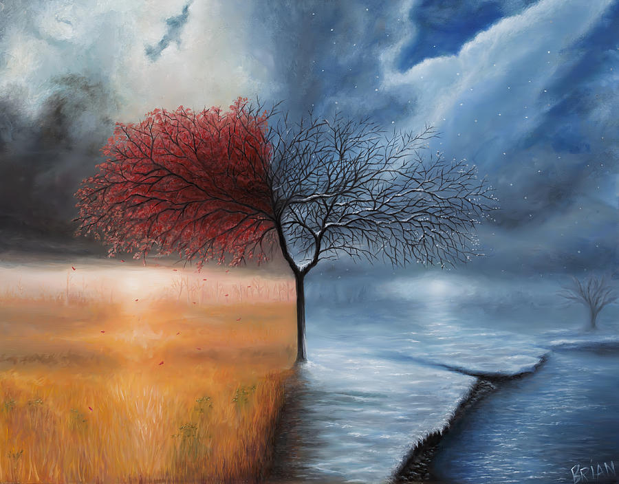 Seasons Painting - Fall / Winter by Brian Nunes Seasons Painting - Fall / Winter by Brian Nunes
