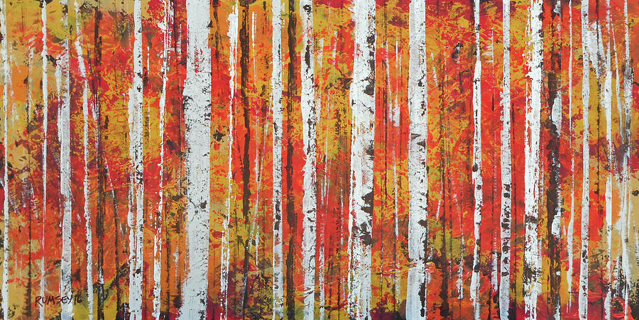 Fall Woods Painting by Rhodes Rumsey