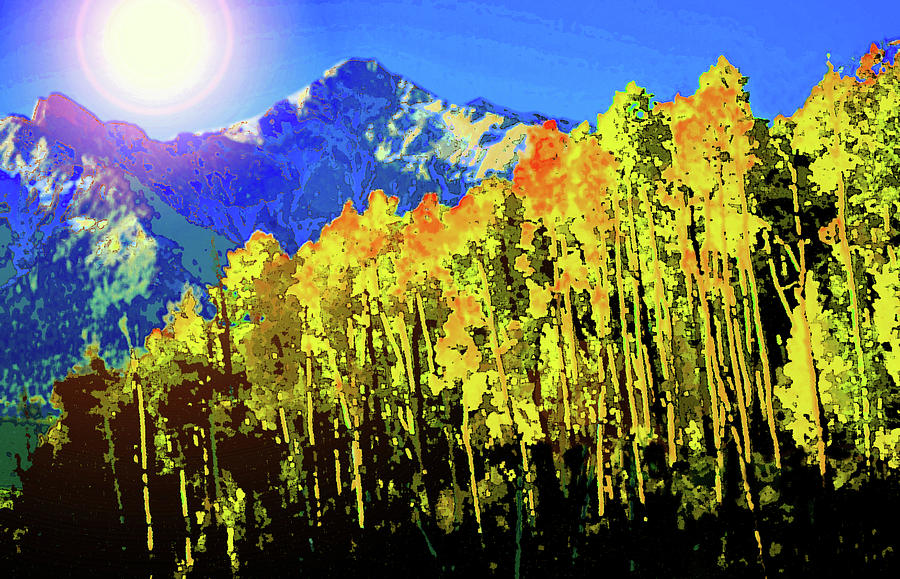 Fall morning in the Rocky Mountains Painting by David Lee Thompson