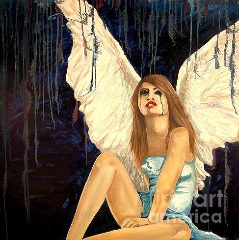 Fallen Angel Painting by Victoria Dietz