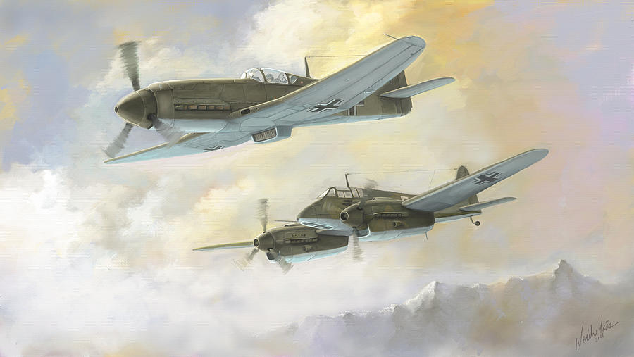 Fallen Angels Of The Luftwaffe Painting by Nezih Icoz