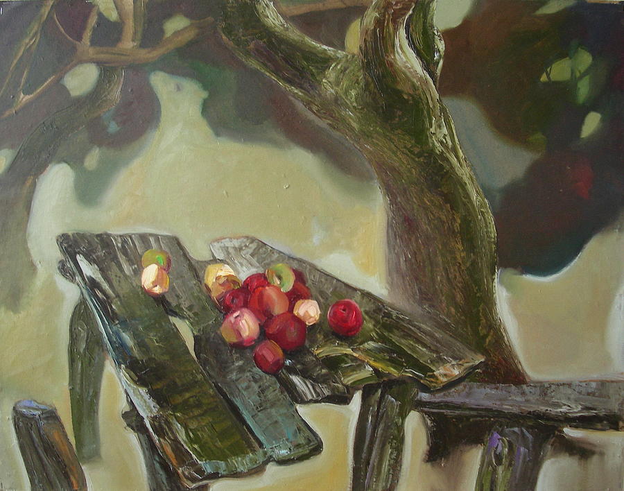 Fallen apples Painting by Sergey Ignatenko