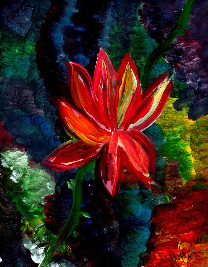 Abstract Painting - Fallen Flower by Johnna Crider Abstract Painting - Fallen Flower by Johnna Crider